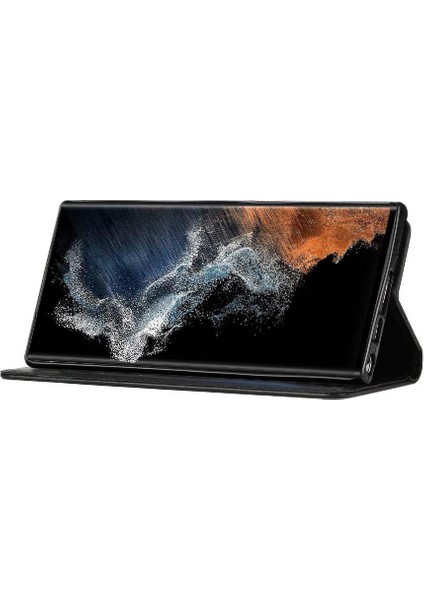 Samsung Galaxy S23 Ultra Kickstand Manyetik Kapatma Bilek Pu Için Filp Durumda (Yurt Dışından) fırsatları