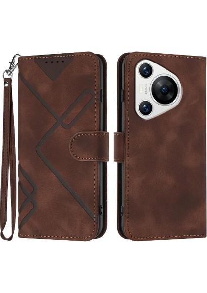 Kart Yuvası Standı Manyetik Pu ile Huawei Pura 70 Flip Cüzdan Için Flip Case (Yurt Dışından)