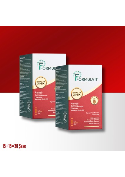 Bromelain 3 Mıx Detox Etkili K*lo Verme Destekli Vitamin Takviye 15 Şase 2 Kutu fiyatları