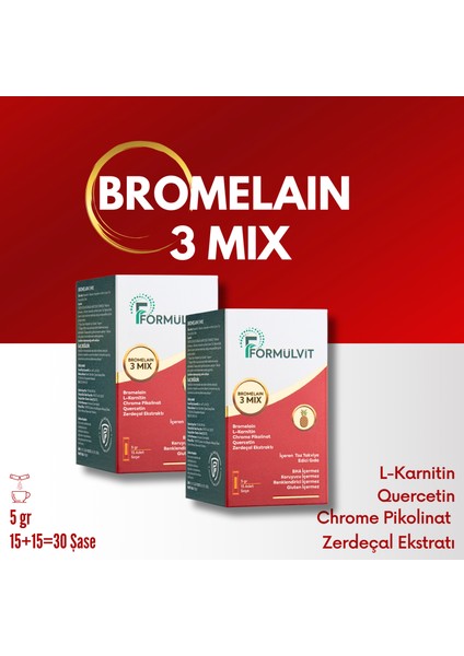 Bromelain 3 Mıx Detox Etkili K*lo Verme Destekli Vitamin Takviye 15 Şase 2 Kutu fırsatları