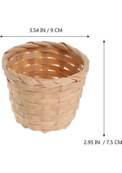 Haki Stili 7.5X7.5X6CM Kırsal Dokuma Sepetler Meyve Düzenleme Sepetleri Taşınabilir Depolama Sepetleri Bambu Mini Masaüstü Depolama Sepeti (Yurt Dışından) modelleri