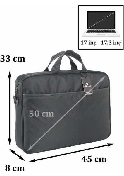 Terzi Bey Unisex 17,3 Inç Standart Siyah Laptop El / Omuz Evrak Çantası Case Club