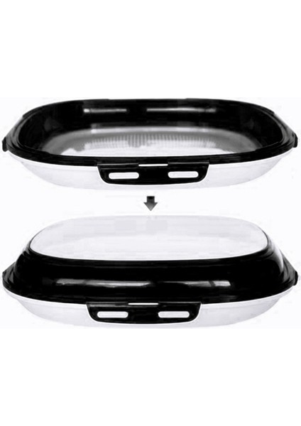 Siyah Kare Stili Yaratıcı Gıda Saklama Tepsisi Taze Tutma Organizatörü Mükemmel Esnek Taze Tepsi Yeniden Kullanılabilir Gıda Saklama Kabı (Yurt Dışından)