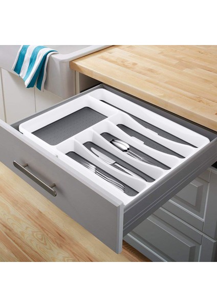 Yeni 6 Bölümlü Çatal Kaşık Bıçak Ayırma Plastik Saklama Kutusu Mutfak Çekmece Düzenleyici (Yurt Dışından)
