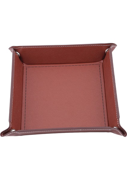 Koyu Kahve Tarzı Katlanabilir Saklama Kutusu Kare Tepsi Oyunlar Için Zar Anahtar Cüzdan Para Kutusu Tepsi Masaüstü Saklama Kutusu Tepsi Dekorasyon (Yurt Dışından)