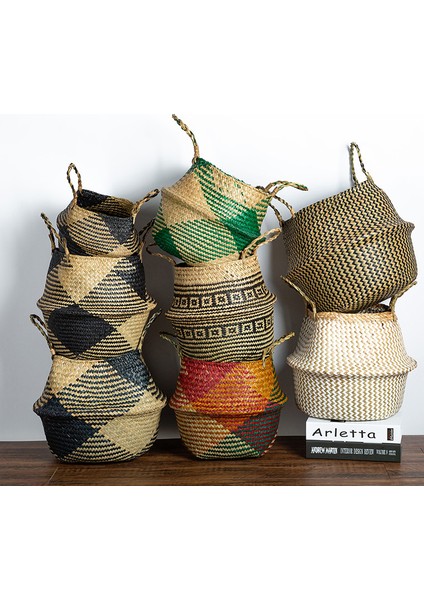 Model 8 Tarzı 38X36 cm Whısm El Yapımı Deniz Otu Depolama Sepeti Çiçek Saksısı Hasır Kap Rattan Konteyner Oyuncaklar Organizatör Tutucu Çamaşır Sepeti Ev Dekorasyonu (Yurt Dışından) fiyatları