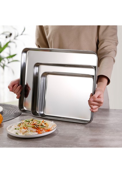 B Tarzı Paslanmaz Çelik Dikdörtgen Yiyecek Tepsileri Barbekü Meyve Ekmek Saklama Tabak Mutfak Buharda Pişirme Derin Tavalar Yemek Servisi Fırın Tepsileri Pişirme Araçları (Yurt Dışından) fırsatları