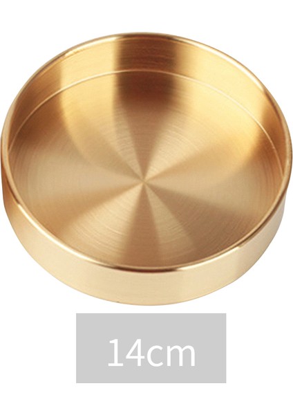 14CM Altın Tarzı Mutfak Paslanmaz Çelik Saklama Tepsisi Tasarruf Organizer Mücevher Görüntüleme Tabak Yuvarlak Şekil Çok Fonksiyonlu Banyo Altın (Yurt Dışından)