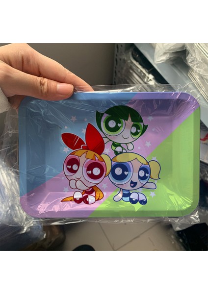 Kızlar Tarzı 18CM*12.5 cm Gökkuşağı Pembe Sigara Içme Tabağı Metal Teneke Tütün Ot Sigara Kağıdı Tepsisi Depolama Ot Aksesuarları (Yurt Dışından)