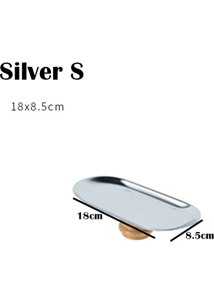 Gümüş S Tarzı Demir Depolama Tepsisi Ahşap Mıknatıs Yüksek Dekoratif Tabak Standı Tepsi Dekoratif Takı Tepsileri Oturma Odası Mutfak Depolama (Yurt Dışından)