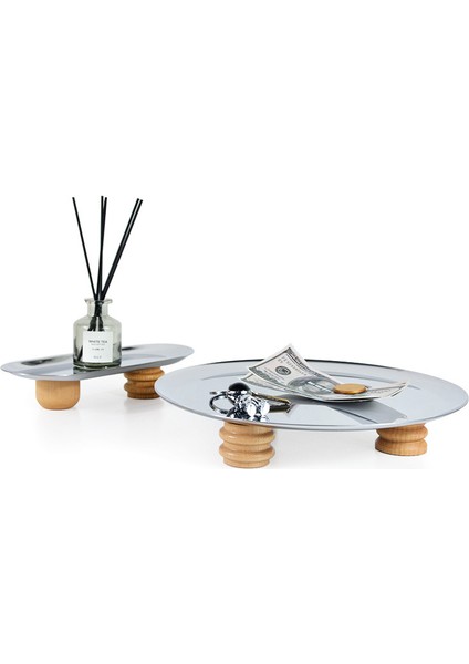 Gümüş S Tarzı Demir Depolama Tepsisi Ahşap Mıknatıs Yüksek Dekoratif Tabak Standı Tepsi Dekoratif Takı Tepsileri Oturma Odası Mutfak Depolama (Yurt Dışından) fiyatları