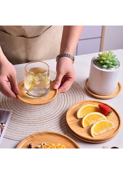 Bambu Ahşap Tarzı Yuvarlak Ahşap Tabaklar El Yapımı Yemek Tabakları Için Ahşap Tabaklar Meyve Yemekleri Atıştırmalıklar Tatlı Servis Tepsi Masaüstü Servis Takımı (Yurt Dışından) fırsatları