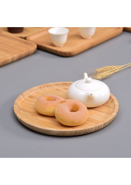 Bambu Ahşap Tarzı Yuvarlak Ahşap Tabaklar El Yapımı Yemek Tabakları Için Ahşap Tabaklar Meyve Yemekleri Atıştırmalıklar Tatlı Servis Tepsi Masaüstü Servis Takımı (Yurt Dışından) indirimleri