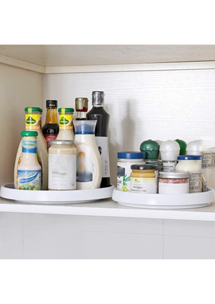 25.5 cm Döner Depolama Tepsisi Mutfak Baharat 360 Derece Yuvarlak Baharat Düzenleyici Ev Mutfak Depolama Kutusu (Yurt Dışından) modelleri