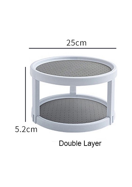 Çift Katmanlı Stil Çift Katmanlı Mutfak Depolama Tepsisi Baharatlık Rafı 360 Derece Dönebilen Tepsi Mutfak Düzenleyici Alan Tasarrufu Sağlayan Yuvarlak Tepsi (Yurt Dışından)