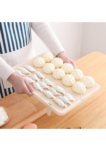 Xifu Shop B No.4 Tarzı Dumpling Perde Makarna Tek Kat Kapak Paspas Yaratıcı Mutfak Katlanabilir Paspas Kapak Perde Dumpling Tepsi Koymak (Yurt Dışından)