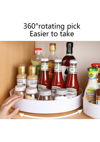 Gri Stil 360 Derece Dönebilen Dolap Düzenleyici Mutfak Banyo Kozmetik Döner Depolama Tepsisi Kaymaz Yuvarlak Raf Tabak (Yurt Dışından) fırsatları