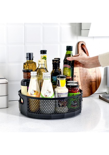 Turuncu L Tarzı 360 Derece Dönebilen Yuvarlak Baharat Saklama Rafı Tepsi Döner Mutfak Kavanoz Tutucu Depolama Kutusu Çok Fonksiyonlu Konteyner Organizatör Temiz (Yurt Dışından) fiyatları