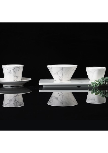 Square Plate Style Mermer Desenli Melamin Saklama Tepsisi Tatlı Meyve Kek Atıştırmalık Tabak Masaüstü Ürünleri Otel Restoran Kafe Çay Kahve Sunum Tepsisi (Yurt Dışından)