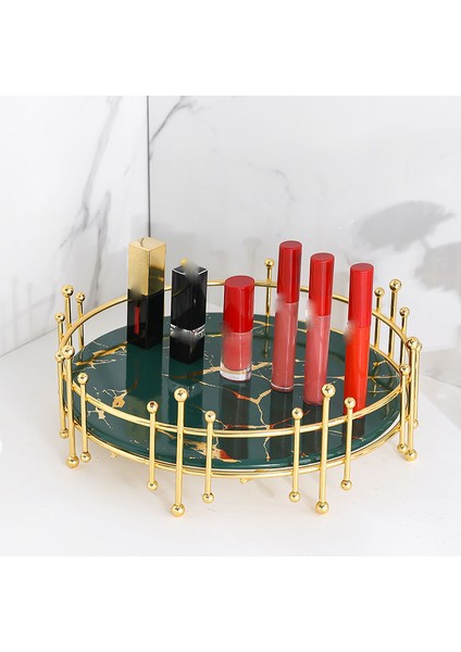 H Tarzı Avrupa Tarzı Yaratıcı Banyo Depolama Tepsi Tepsi Yatak Odası Masaüstü Makyaj Masası Takı Rafı Beyaz Mermer Depolama Rafı (Yurt Dışından) modelleri