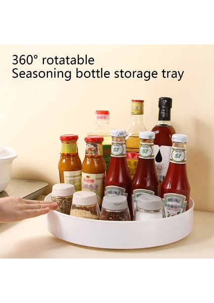 Mavi Stil 360 Derece Dönebilen Dolap Düzenleyici Mutfak Banyo Kozmetik Döner Depolama Tepsisi Kaymaz Yuvarlak Raf Tabak (Yurt Dışından) fiyatları