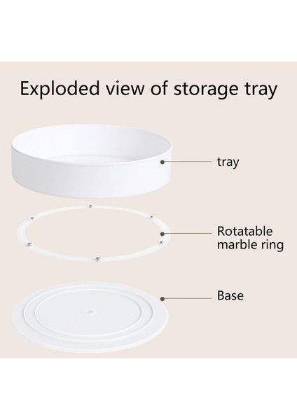 Mavi Stil 360 Derece Dönebilen Dolap Düzenleyici Mutfak Banyo Kozmetik Döner Depolama Tepsisi Kaymaz Yuvarlak Raf Tabak (Yurt Dışından) indirimleri