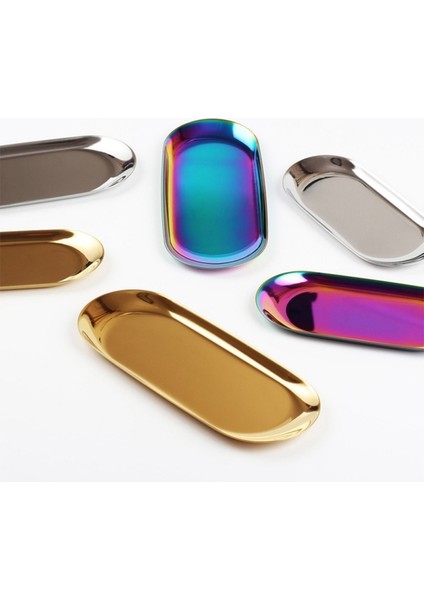 Mavi Stil Metal Saklama Tepsisi Paslanmaz Çelik Tepsi Atıştırmalık Meyve Kozmetik Takı Saklama Düzenleyici Araçlar (Yurt Dışından) fiyatları