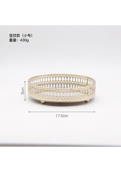 Dikey Desen-S Stili Kuzey Işığında Lüks Tarz Altın Demir Cam Ayna Taban Tepsi Oturma Odası Masa Üstü Mücevher Tepsisi Ev Saklama Tepsisi (Yurt Dışından)