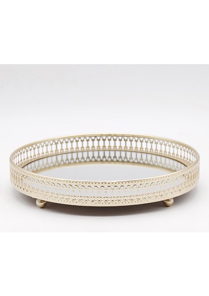 Dikey Desen-S Stili Kuzey Işığında Lüks Tarz Altın Demir Cam Ayna Taban Tepsi Oturma Odası Masa Üstü Mücevher Tepsisi Ev Saklama Tepsisi (Yurt Dışından) fiyatları