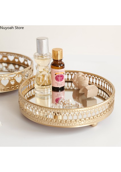 Dikey Desen-S Stili Kuzey Işığında Lüks Tarz Altın Demir Cam Ayna Taban Tepsi Oturma Odası Masa Üstü Mücevher Tepsisi Ev Saklama Tepsisi (Yurt Dışından) modelleri