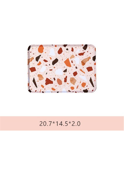 Pembe 20.7X14.5X2CM Stili Çay Kahvaltı Ekmeği Atıştırmalık Saklama Tepsileri Plastik Tatlı Servis Kare Aksesuarlar Kozmetik Tabak (Yurt Dışından)