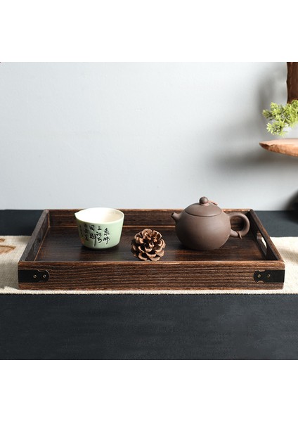 M Tarzı Retro Katı Ahşap Saklama Tepsisi Sofra Kahvaltı Çaydanlık Tutucu Tepsi Dikdörtgen Meyve Atıştırmalık Tabak Ev Oteli Için (Yurt Dışından) fiyatları