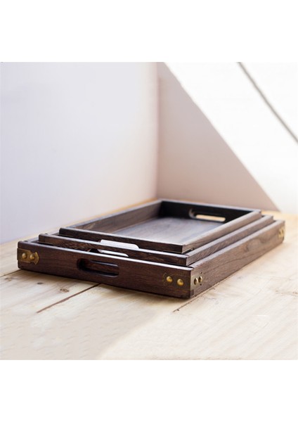 M Tarzı Retro Katı Ahşap Saklama Tepsisi Sofra Kahvaltı Çaydanlık Tutucu Tepsi Dikdörtgen Meyve Atıştırmalık Tabak Ev Oteli Için (Yurt Dışından) fırsatları