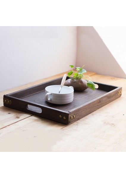 M Tarzı Retro Katı Ahşap Saklama Tepsisi Sofra Kahvaltı Çaydanlık Tutucu Tepsi Dikdörtgen Meyve Atıştırmalık Tabak Ev Oteli Için (Yurt Dışından) indirimleri