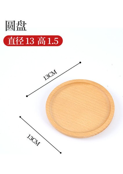 Yuvarlak 13CM Stili Kayın Katı Ahşap Saklama Tepsileri Dekoratif Tatlı Meyve Ekmek Ahşap Tabaklar Dikdörtgen Yuvarlak Fincan Çay Tepsi Tabak Sofra Takımı (Yurt Dışından)