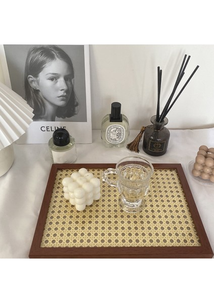 Kare Tarzı Nordik Tarzı Aromaterapi Hasır Tepsi Masaüstü Dekor Meyve Ahşap Tepsi (Yurt Dışından) indirimleri