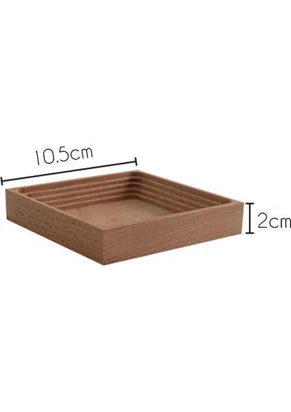 10.5X10.5X2CM Stili Nordik Tarzı Kayın Ahşap Spiralli Kare Şekilli Takı Tepsisi Mumluk Depolama Rafı Ev Düzenleyici Dekorasyon Aksesuarları (Yurt Dışından)