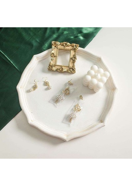 Bir Stil Vintage Beyaz Mdf Ahşap Toz Tepsisi Masaüstü Dekoratif Çay Meyve Makyaj Takı Gösteri Depolama Tabağı (Yurt Dışından) modelleri