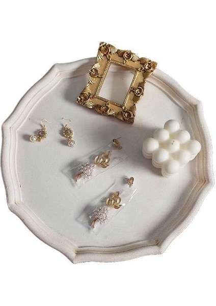 Bir Stil Vintage Beyaz Mdf Ahşap Toz Tepsisi Masaüstü Dekoratif Çay Meyve Makyaj Takı Gösteri Depolama Tabağı (Yurt Dışından) indirimleri