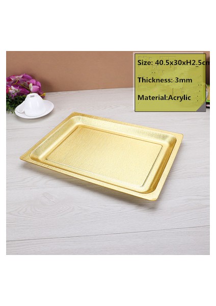 Açık Sarı Stil Akrilik Altın Dikdörtgen Plastik Otel Ktv Tabak Saklama Tepsisi Japon Atıştırmalık Yiyecekler Servis Tabağı Altın Tepsisi Dekorasyon (Yurt Dışından)