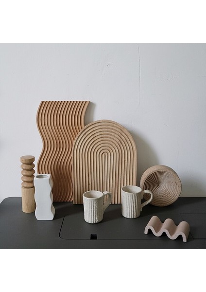 34X24X2CM Stili Ahşap Tepsi Su Dalga Doğrama Tahtası Ev Ekmek Tahtası Öğleden Sonra Çay Tepsisi Tabak Sebze Meyve Tahtası Depolama Organizatörü (Yurt Dışından) modelleri