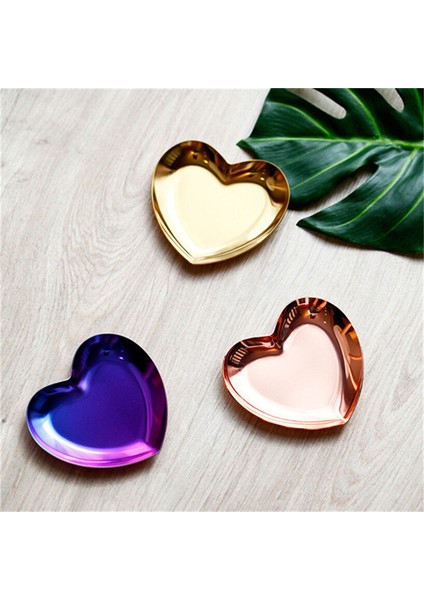 Altın Tarzı Kalp Şekilli Takı Yüzük Saklama Tepsi Tutucu Zincir Küpe Şeker Fındık Organizatör Tepsi Ev Dekorasyonu Saklama Tabak (Yurt Dışından) fırsatları