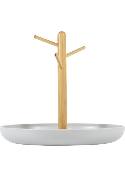 Gri Tarzı Nordik Basit Yuvarlak Depolama Tepsi Yatak Odası Masaüstü Taşınabilir Kozmetik Takı Süsler Düzenleyici (Yurt Dışından)