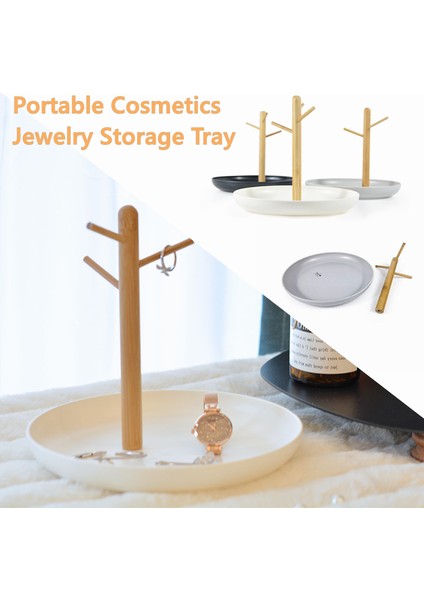 Gri Tarzı Nordik Basit Yuvarlak Depolama Tepsi Yatak Odası Masaüstü Taşınabilir Kozmetik Takı Süsler Düzenleyici (Yurt Dışından) fiyatları