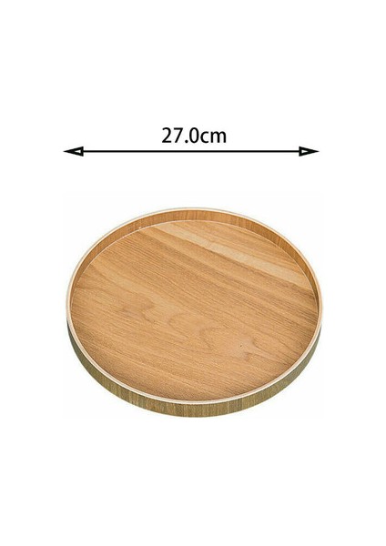 27CM Tarzı 8- Ahşap Yuvarlak Tabak Atıştırmalık Kek Meyve Tabak Odası Tatlı Hizmet Tepsisi Çevre Dostu Sushi Sofra Parti Için Ev Otel Için (Yurt Dışından)