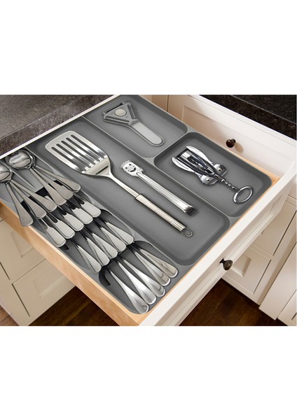 Beyaz Stil Mutfak Depolama Rafı Mutfak Çekmece Çatal Bıçak Depolama Kutusu Çatal Bıçak Depolama Tepsisi Kaşık Çatal Düzenleyici Ayrı Bıçak Tutucu (Yurt Dışından) fırsatları