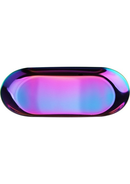 Renk Büyük Tarzı Altın Oval Tabak Masaüstü Dekorasyon 1 Adet Paslanmaz Çelik Saklama Tepsisi Takı Yüzük Düzenleyici Ekmek Tatlı Tabak (Yurt Dışından)