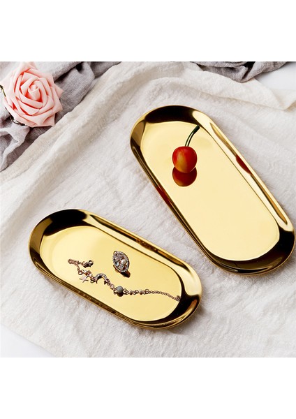 Renk Büyük Tarzı Altın Oval Tabak Masaüstü Dekorasyon 1 Adet Paslanmaz Çelik Saklama Tepsisi Takı Yüzük Düzenleyici Ekmek Tatlı Tabak (Yurt Dışından) modelleri