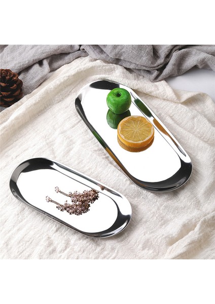 Renk Büyük Tarzı Altın Oval Tabak Masaüstü Dekorasyon 1 Adet Paslanmaz Çelik Saklama Tepsisi Takı Yüzük Düzenleyici Ekmek Tatlı Tabak (Yurt Dışından) fırsatları