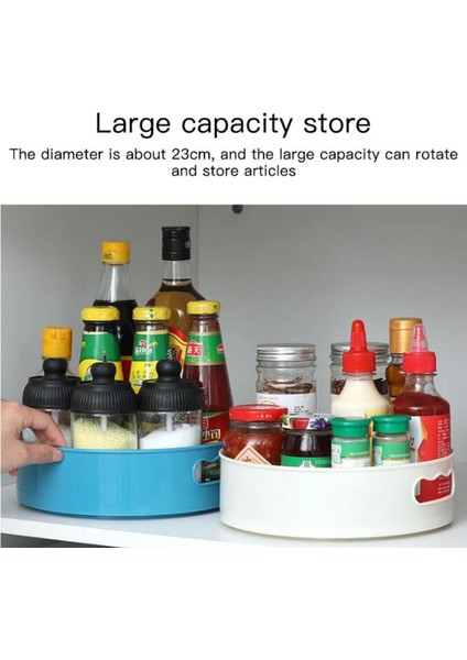 Beyaz Stil 360 Derece Dönebilen Yuvarlak Baharat Kavanozu Saklama Rafı Tray Dönme Tabak Mutfak Kavanoz Tutucu Ev Saklama Kutusu Organizatör Saklama Kutuları (Yurt Dışından) fiyatları